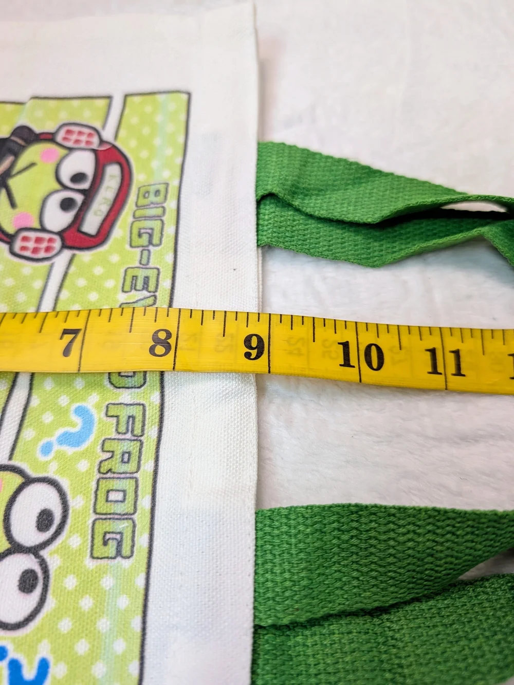 Sanrio Keropi Canvas Tote with Button Snap Closure